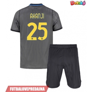 Lacne Dětský Futbalové dres Inter Milan Manuel Akanji #25 2026-27 Krátky Rukáv - Tretina (+ trenírky)